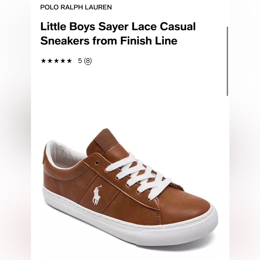Polo Ralph Lauren Size 13 Boys Sayer Casual Sneaker